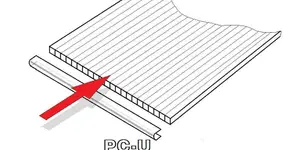 PC U-profil 4 mm pre oblúkový skleník