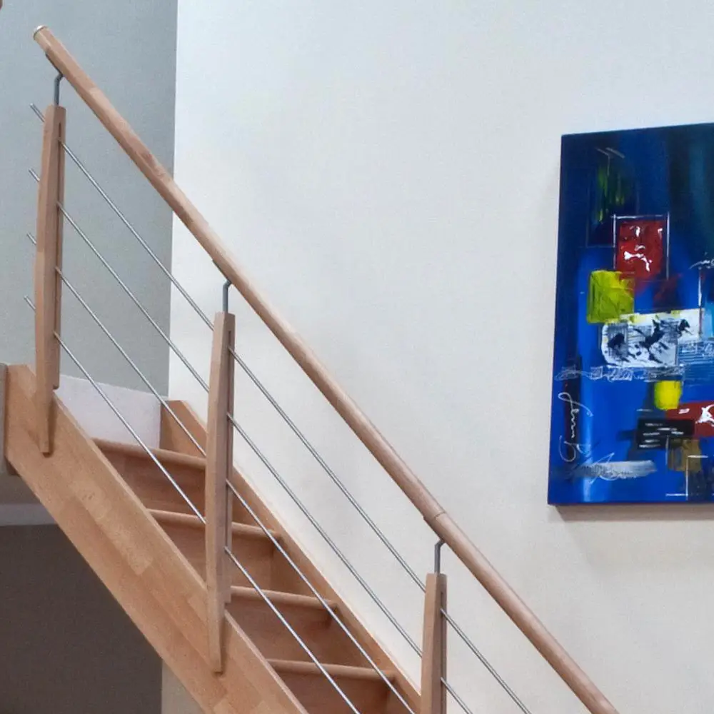 Schodiskové zábradlie pre mlynárske schody buk / nerez  