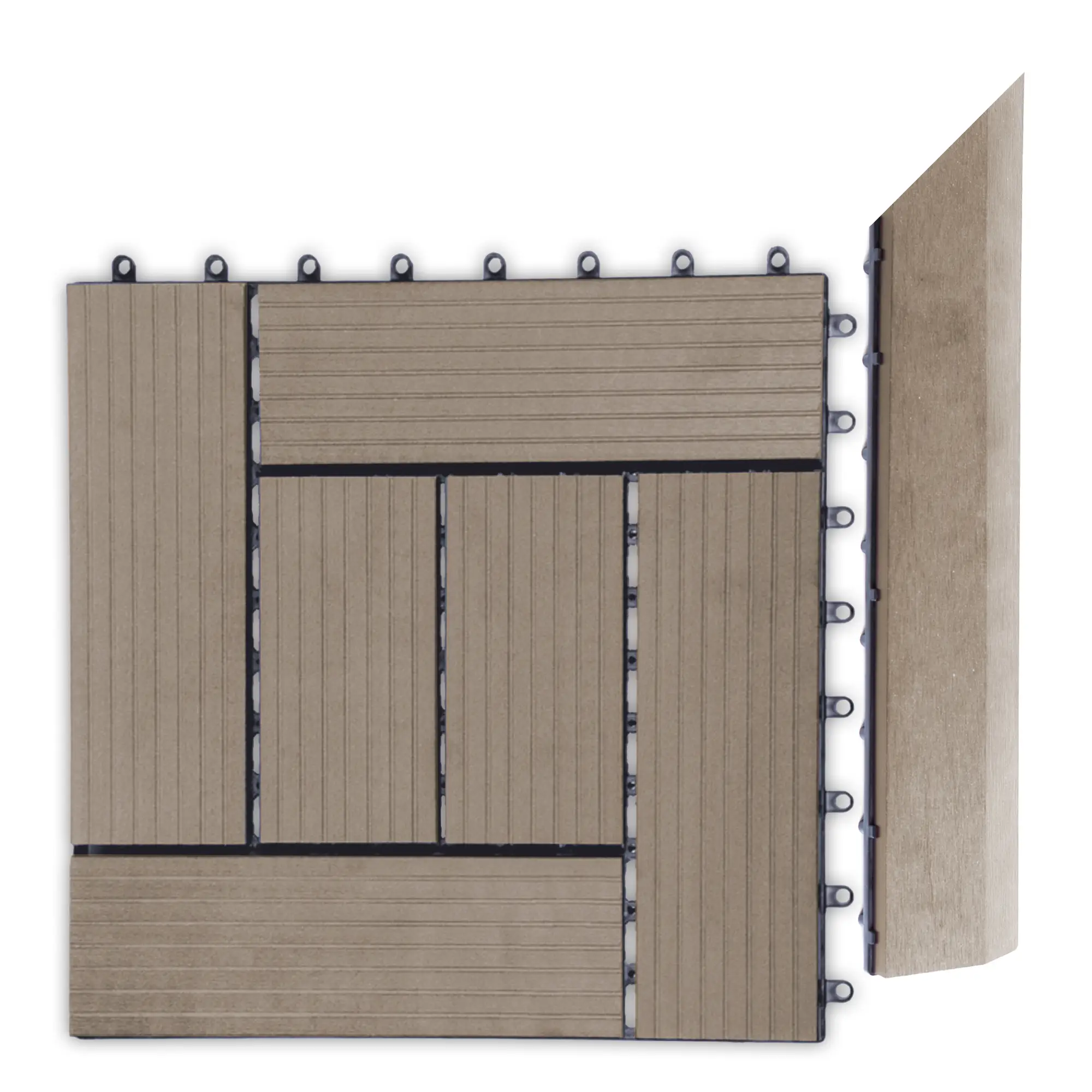 Pravá rohová prechodová lišta pre WPC dlaždice G21 indický teak  