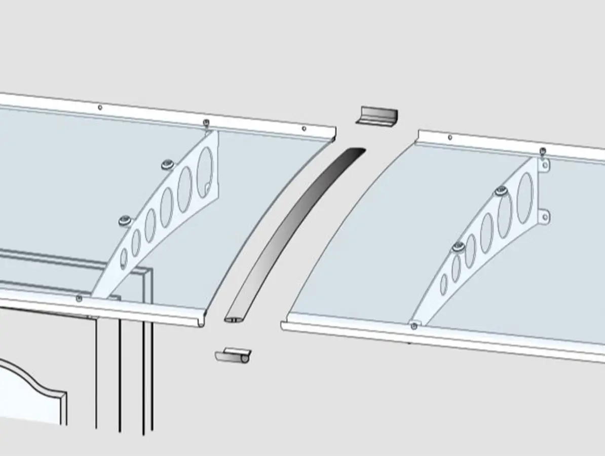 Spojovací diel pre striešky PT/G, PT/GR, PT/ET nerezová oceľ  