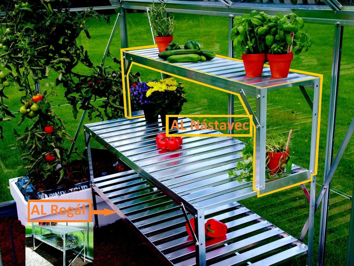 AL nástavec pre regál do skleníka 0.26 x 1.20 x 0.37 m