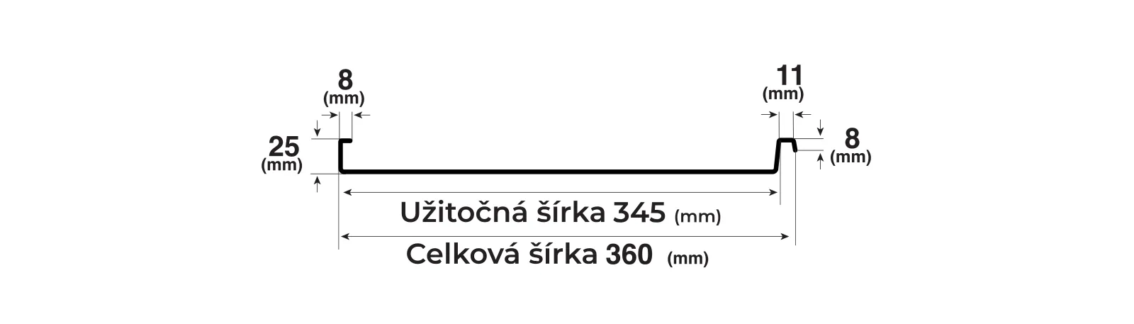 Falcovaný plech Bilka 360 mm