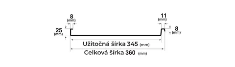 Falcovaný plech Bilka 360 mm