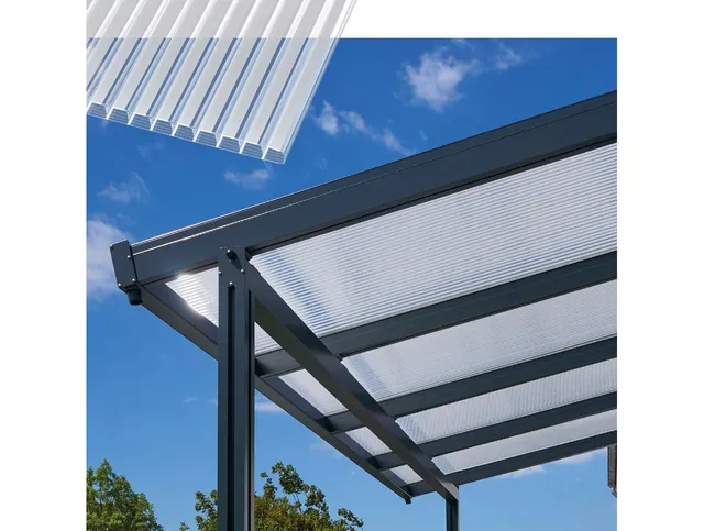 Hliníková pergola Terrassendach Premium - PC / Biele pruhy