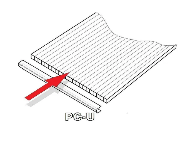PC U-profil 4 mm pre oblúkový skleník