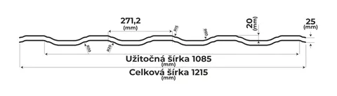 Vlnitá plechová krytina Bilka Adriatic