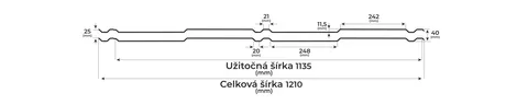 Vlnitá plechová krytina Bilka Britanic