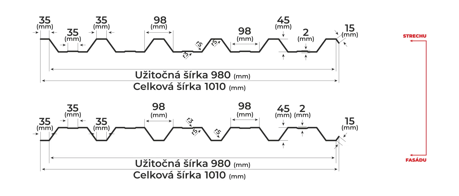 Trapézový plech Bilka T45