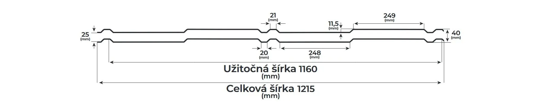 Vlnitá plechová krytina Bilka Britanic