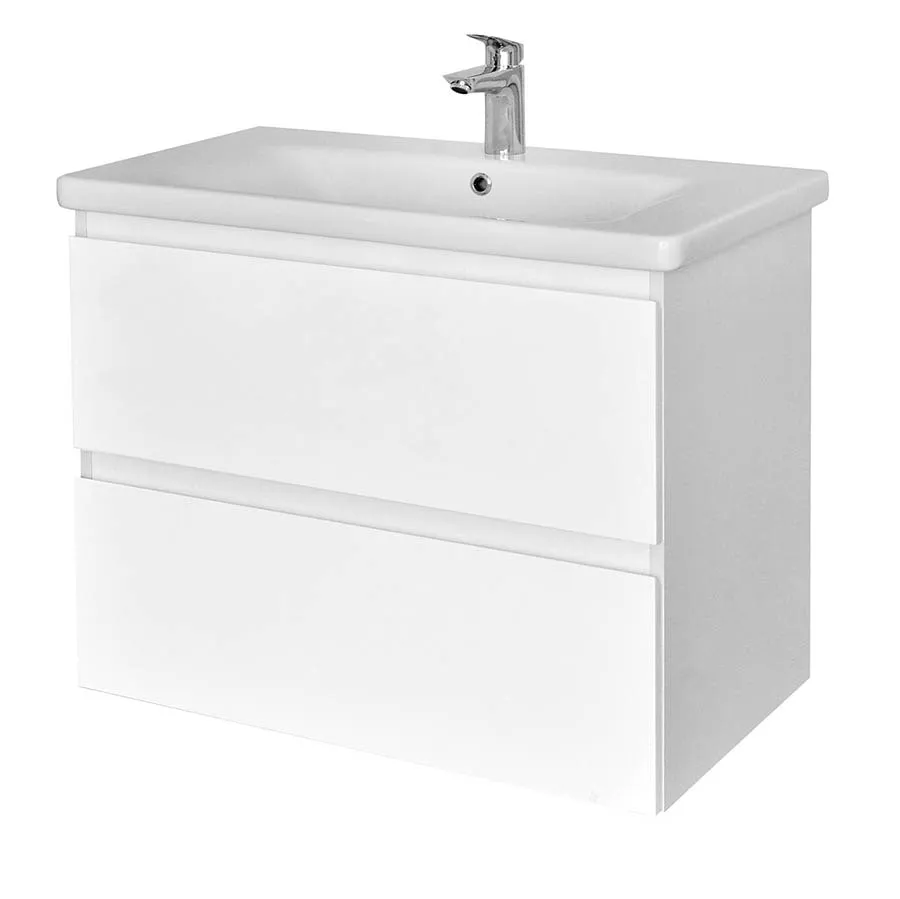 Závesná skrinka s keramickým umývadlom SMOOTH 80 cm