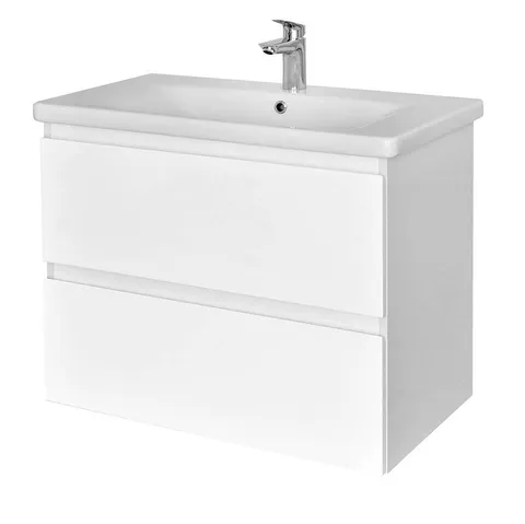 Závesná skrinka s keramickým umývadlom SMOOTH 80 cm